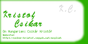 kristof csikar business card