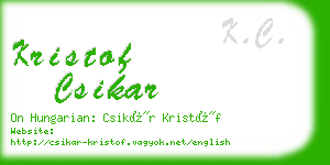 kristof csikar business card